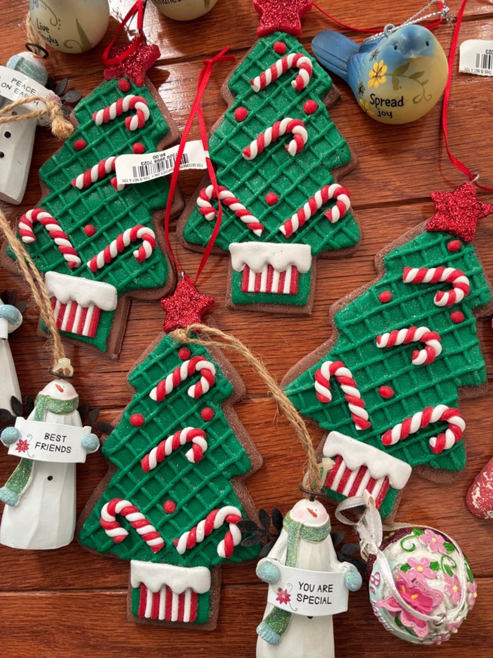 NWT Holiday Green Tree Candy Cane Ornament - Festive Home Holiday Decor